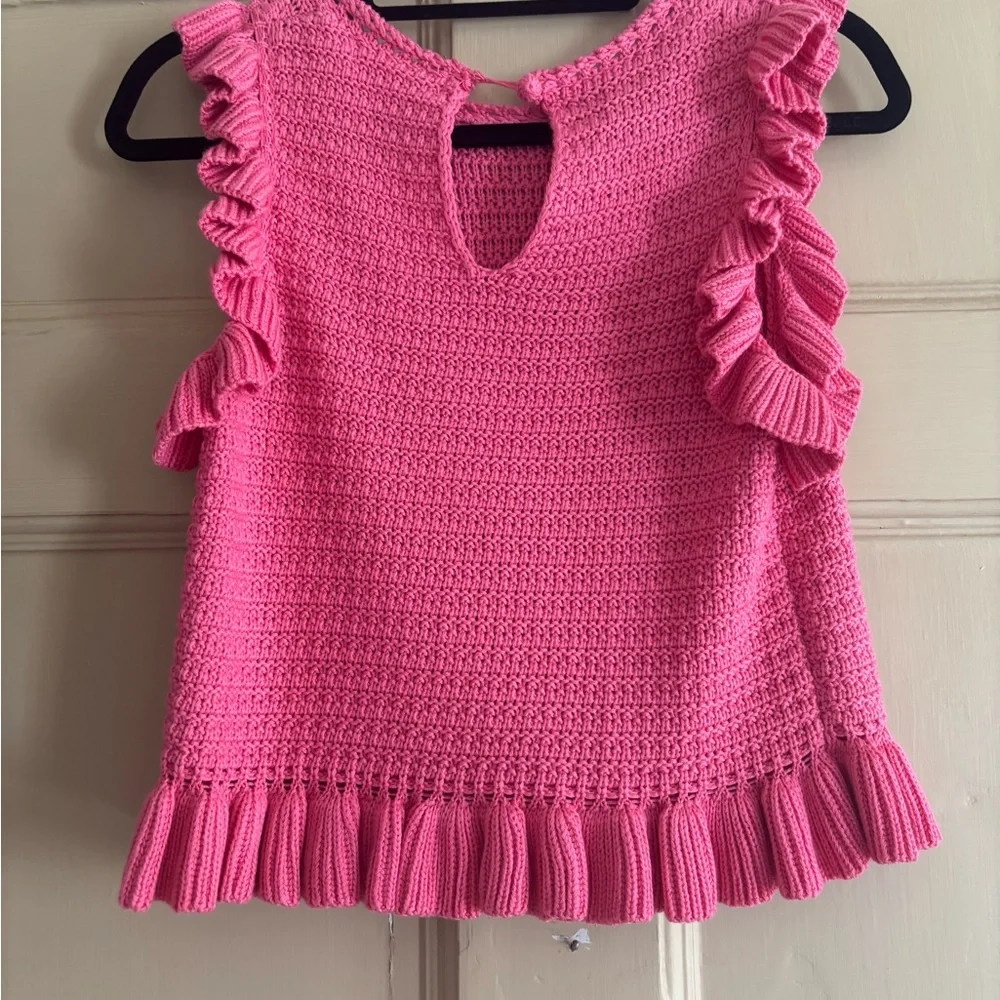 Pink Ruffled Knit Top - Picture 2 of 3